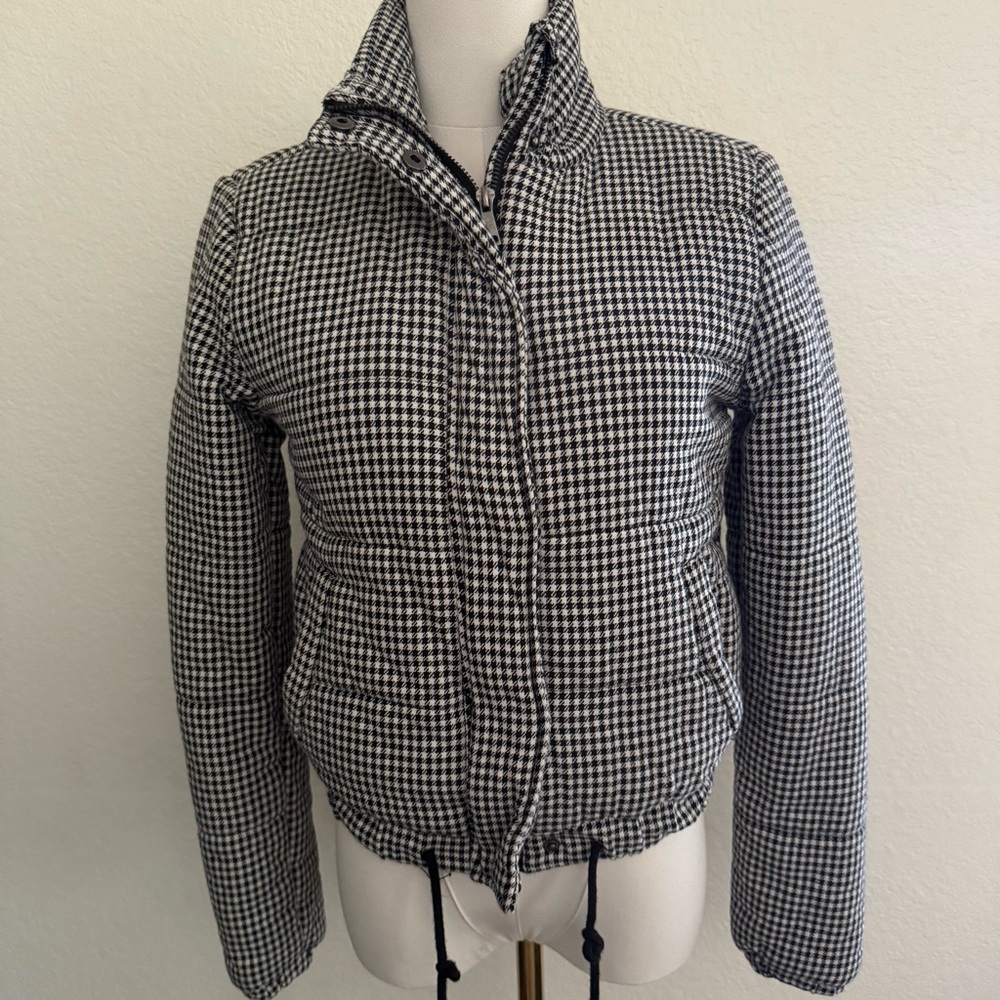 Full Tilt Black and White Houndstooth Puffer Jacket